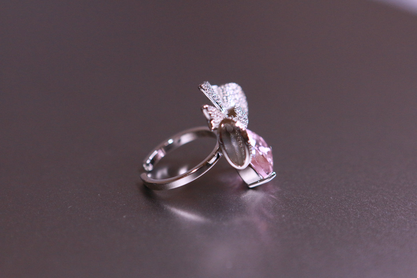 Bowknot Heart-Shaped Open Ring