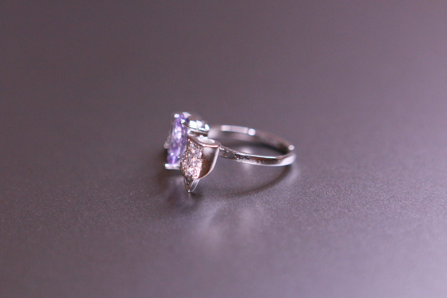 Zircon Bowknot Open Ring