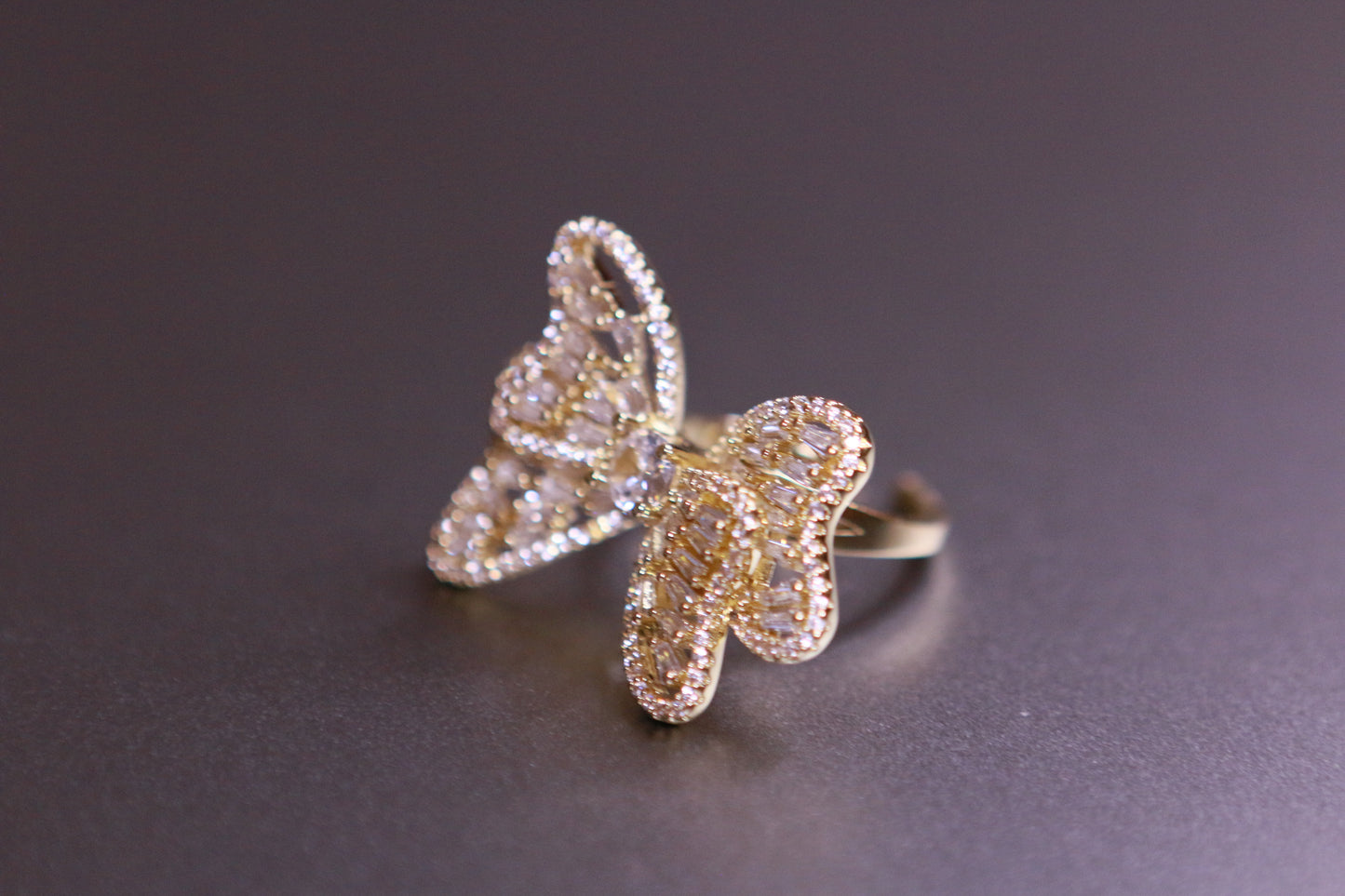 Zircon Butterfly Open Ring
