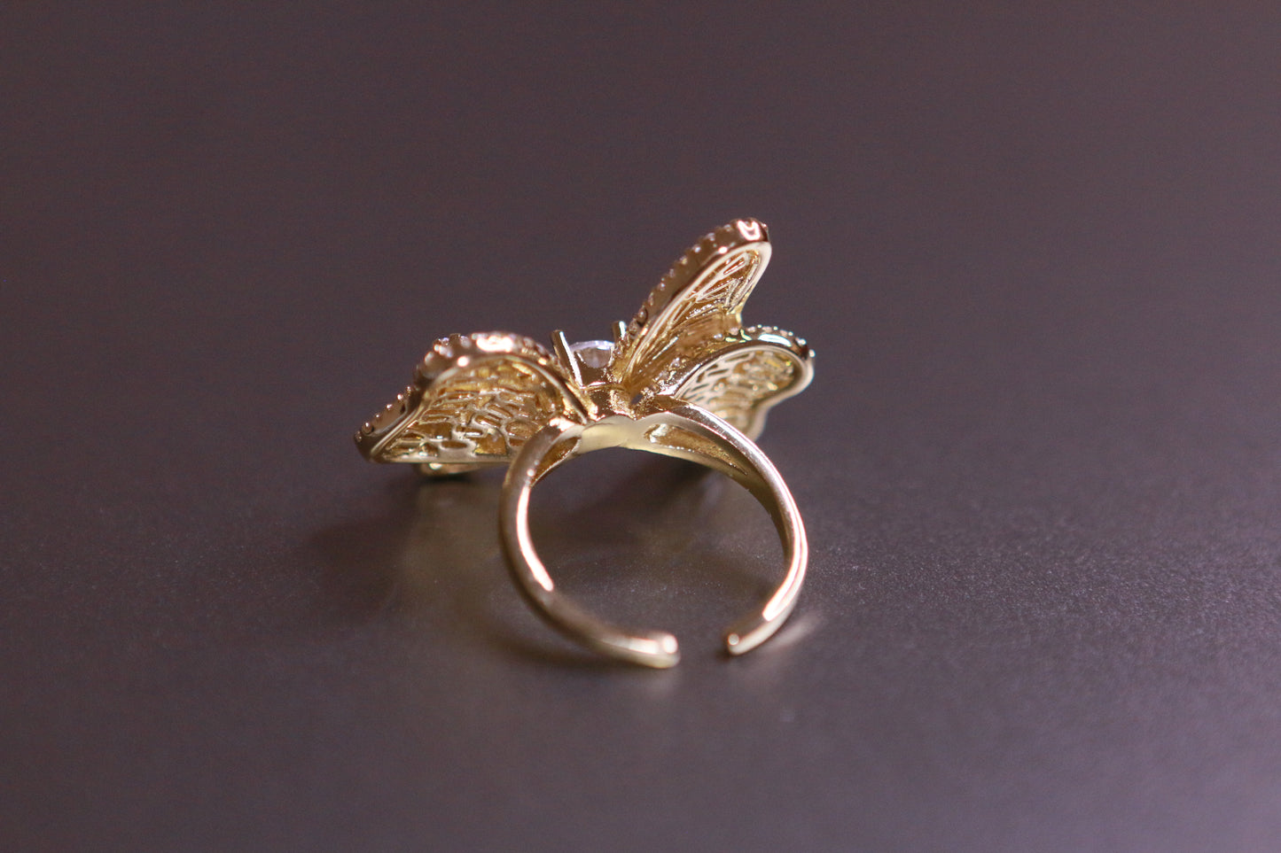 Zircon Butterfly Open Ring