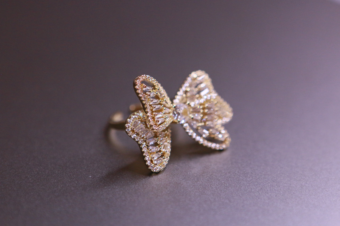 Zircon Butterfly Open Ring