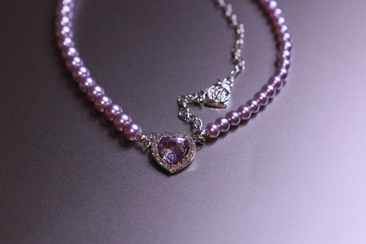 Luxurious Heart-shaped Crystal Pearl Collarbone Necklace
