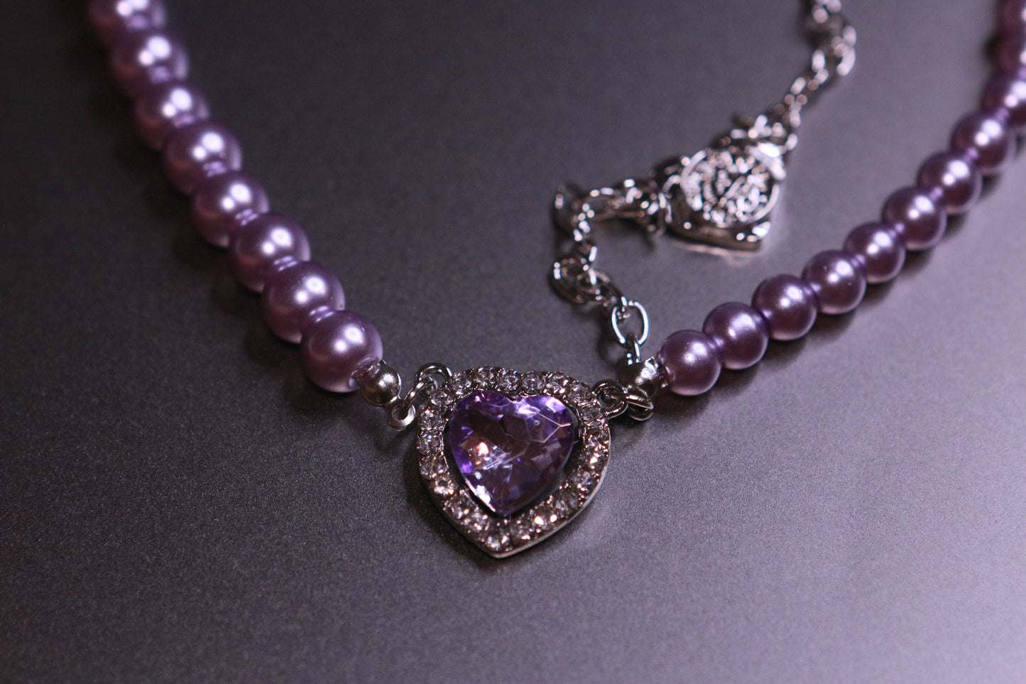 Luxurious Heart-shaped Crystal Pearl Collarbone Necklace