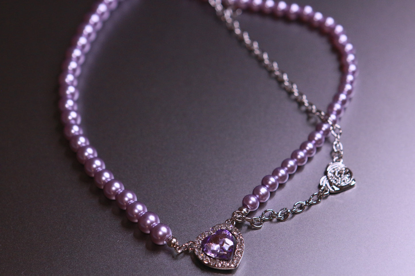 Luxurious Heart-shaped Crystal Pearl Collarbone Necklace