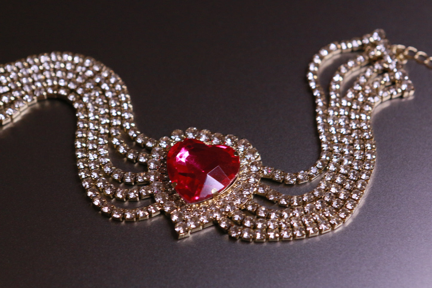 Diamond-Encrusted Heart Pendant Necklace