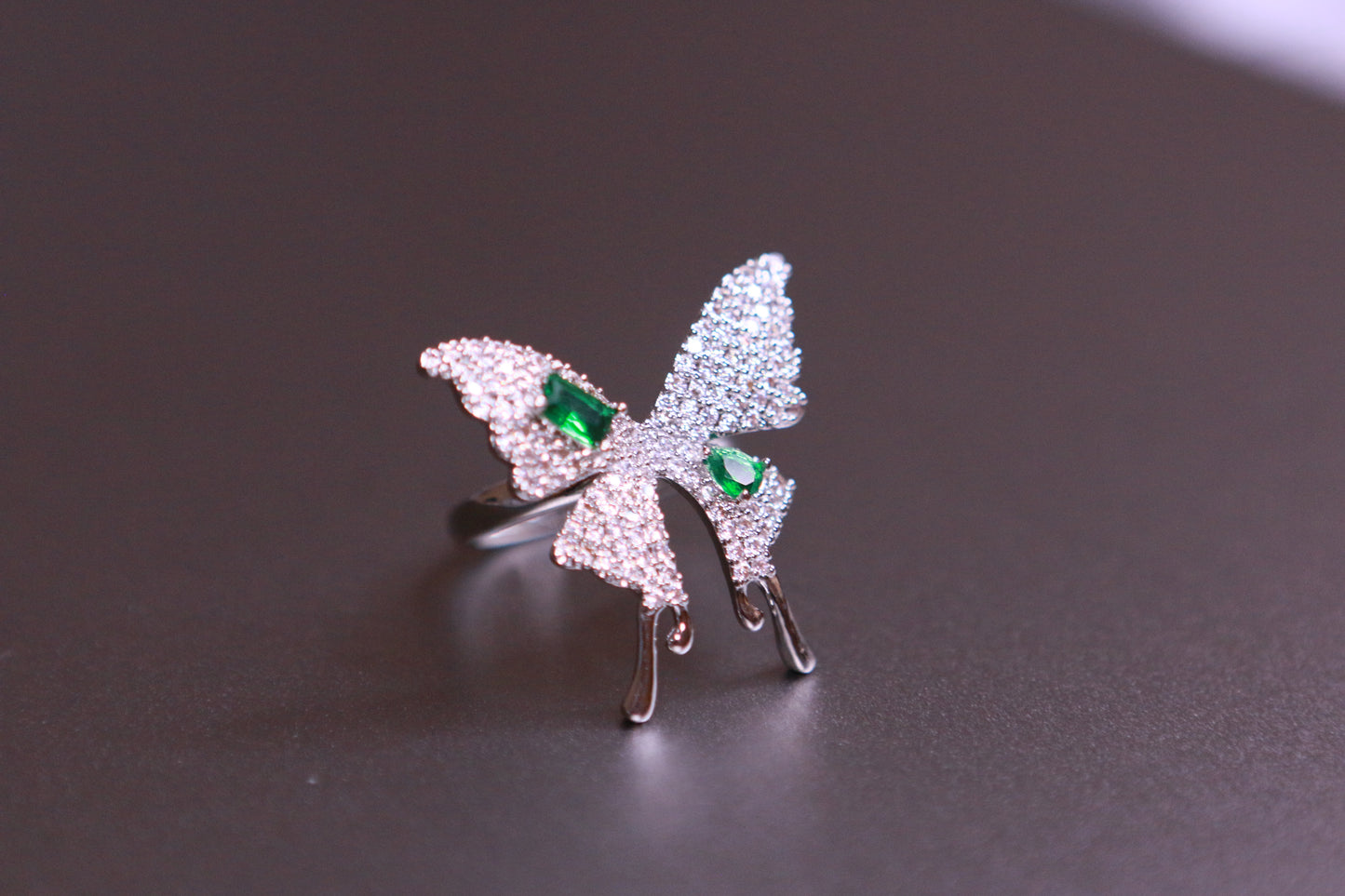 Zircon Butterfly Open Ring