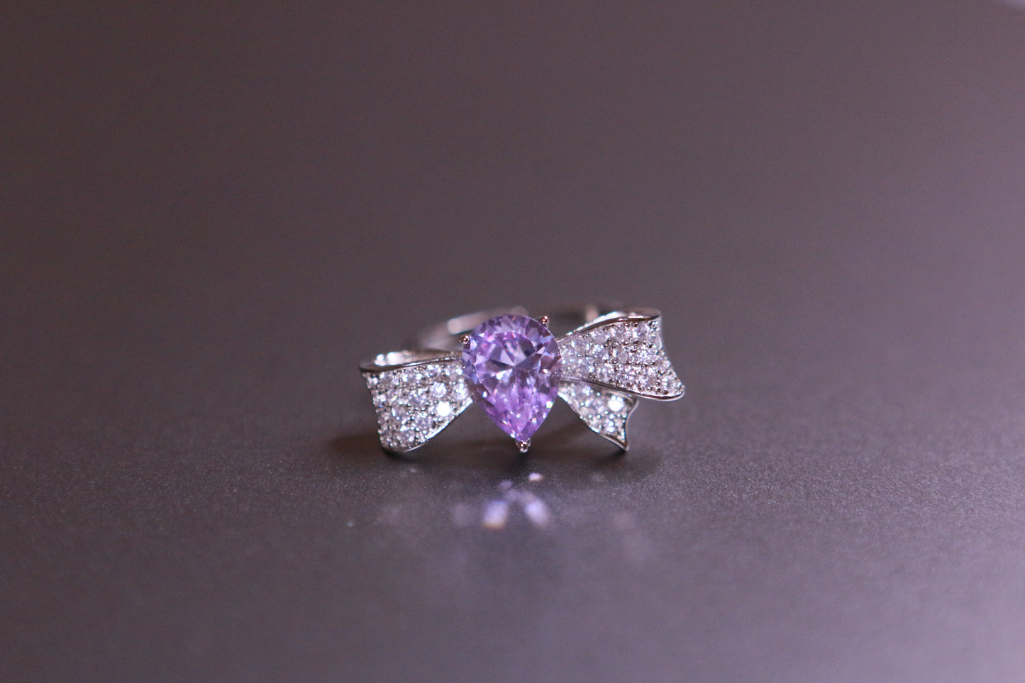 Zircon Bowknot Open Ring