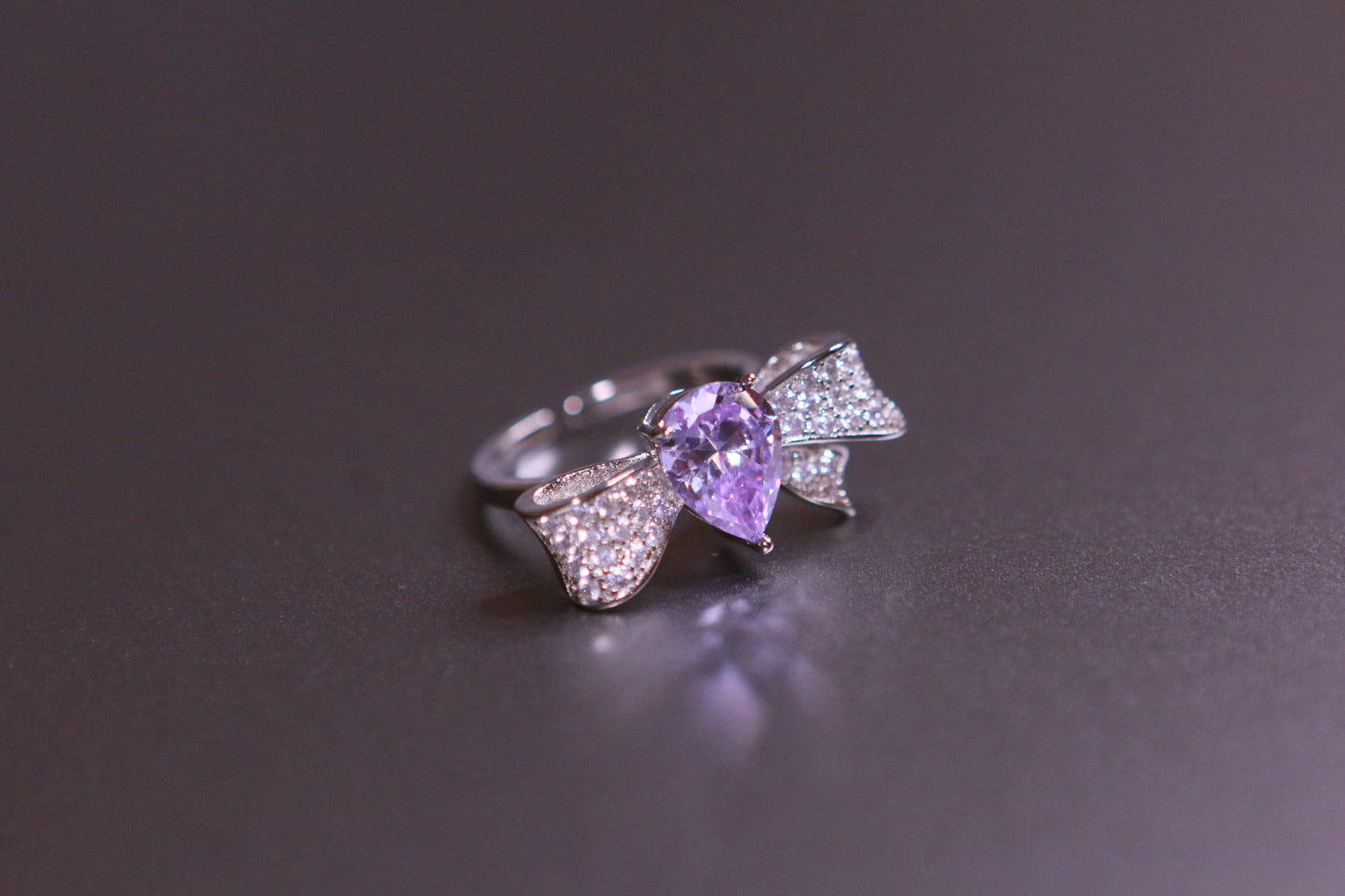 Zircon Bowknot Open Ring