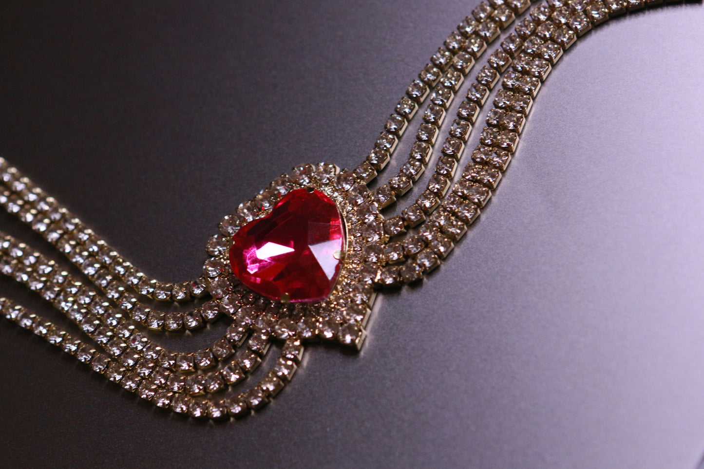 Diamond-Encrusted Heart Pendant Necklace